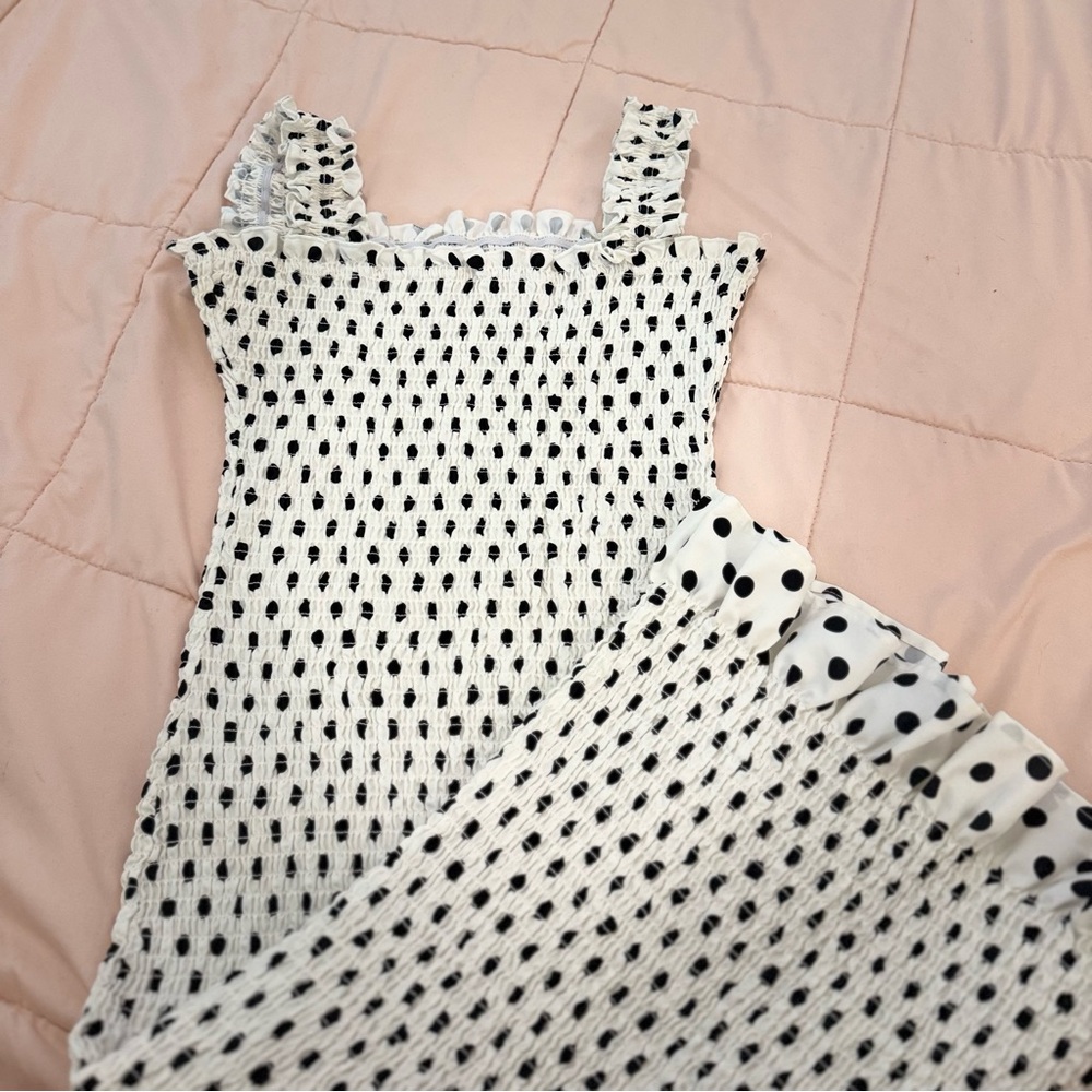 White and Black Polka Dot Dress